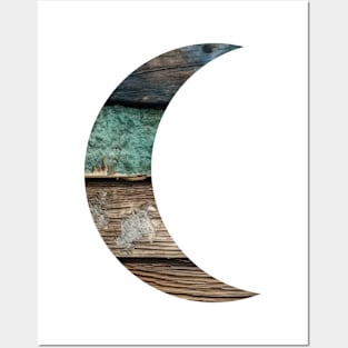 Distressed Wood Moon Posters and Art